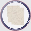 Map of Logan County in Illinois