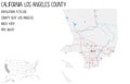 Large and detailed map of Los Angeles County in California Royalty Free Stock Photo