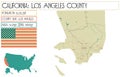 Map of Los Angeles County in California, USA Royalty Free Stock Photo