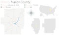 Map of Macon County in Illinois