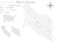 Map of Marin County in California