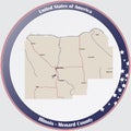 Map of Menard County in Illinois Royalty Free Stock Photo