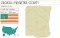 Large and detailed map of Meriwether County in Georgia Royalty Free Stock Photo