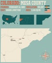 Map of Mesa County in Colorado Royalty Free Stock Photo