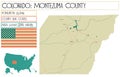 Map of Montezuma County in Colorado USA