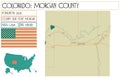 Map of Morgan County in Colorado USA