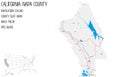 Map of Napa County in California, USA