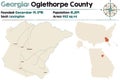 Map of Oglethorpe County in Georgia