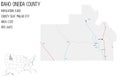 Large and detailed map of Oneida County in Idaho Royalty Free Stock Photo