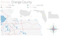 Map of Orange County in Florida Royalty Free Stock Photo