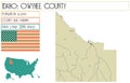 Large and detailed map of Owyhee County in Idaho Royalty Free Stock Photo