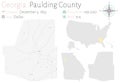 Map of Paulding County in Georgia