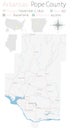 Map of Pope County in Arkansas Royalty Free Stock Photo