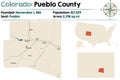 Map of Pueblo County in Colorado