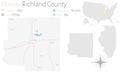 Map of Richland County in Illinois