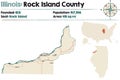 Map of Rock Island County in Illinois