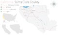 Map of Santa Clara County in California