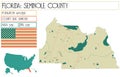 Large and detailed map of Seminole County in Florida Royalty Free Stock Photo