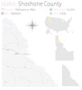 Map of Shoshone County in Idaho