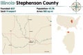 Map of Stephenson County in Illinois