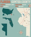 Map of Sumter County in Florida