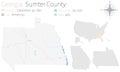 Map of Sumter County in Georgia Royalty Free Stock Photo