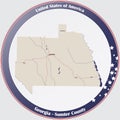 Map of Sumter County in Georgia Royalty Free Stock Photo
