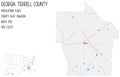 Large and detailed map of Terrell County in Georgia Royalty Free Stock Photo
