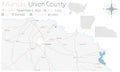 Map of Union County in Arkansas Royalty Free Stock Photo