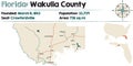 Map of Wakulla County in Florida Royalty Free Stock Photo