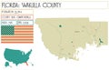Large and detailed map of Wakulla County in Florida Royalty Free Stock Photo