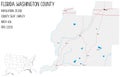 Large and detailed map of Washington County in Florida Royalty Free Stock Photo