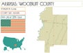 Map of Woodruff County in Arkansas, USA.