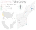 Map of Yuba County in California