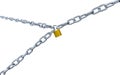 Large Diagonal View of Three Long Chains with Big Links Locked w