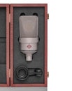 Large diaphragm condenser studio microphone Neumann tlm 103 on a white background.