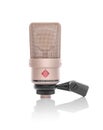 Large diaphragm condenser studio microphone Neumann tlm 103 on a white background.