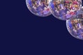 Large disco balls on a blue monophonic background Royalty Free Stock Photo