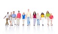 Large Diverse Group of People Walking Royalty Free Stock Photo