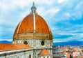 Large Dome Golden Cross Duomo Cathedral Florence Italy