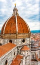 Large Dome Golden Cross Duomo Cathedral Florence Italy Royalty Free Stock Photo