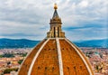 Large Dome Golden Cross Duomo Cathedral Florence Italy Royalty Free Stock Photo