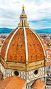 Large Dome Golden Cross Duomo Cathedral Florence Italy