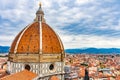 Large Dome Golden Cross Duomo Cathedral Florence Italy