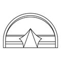 Large dome tent for camping icon, outline style