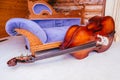 Large Cello or Double Bass Classical Instrument in Cabin