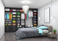 Large double bedroom with wardrobe