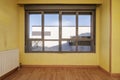 Large double ocher anodized aluminum window