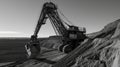 Large dragline excavator in quarry