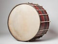 A large drum with a white base and red stripes Royalty Free Stock Photo